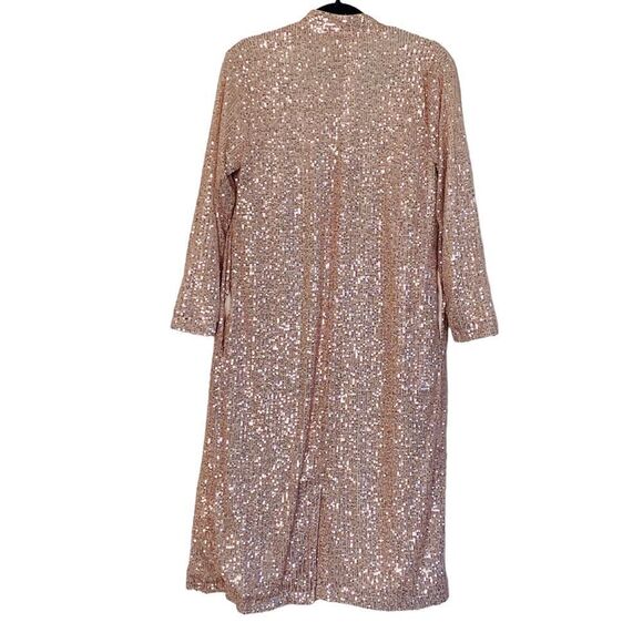 Anthropologie x Mare Mare Rose Gold Sequin Open Duster Sz XS NWT - Picture 8 of 16